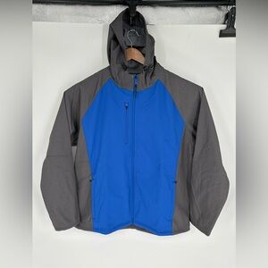 NEW! Holloway Raider Soft shell Jacket Carbon Print Blue Full Zip Hooded Z8